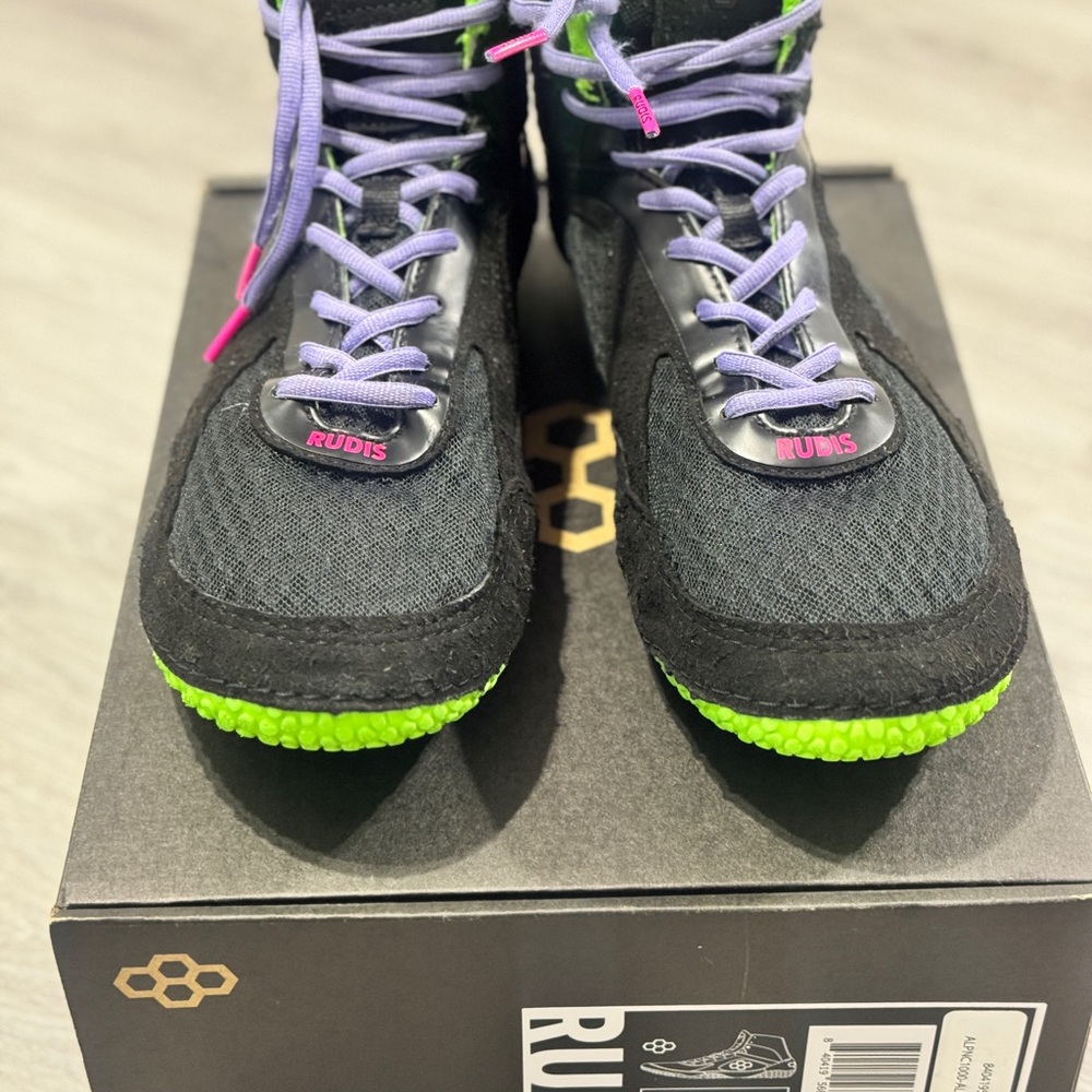 Rudis Men's Alien Alpha 2.0 wrestling Shoes - Black and Green
